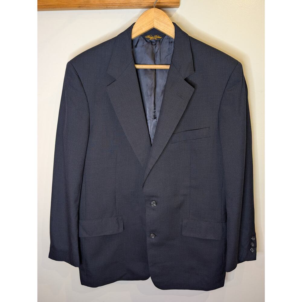 Brooks Brothers Men's Navy Blue Suit Jacket Blazer Sport Coat 40 Regular USA